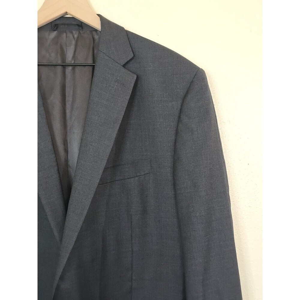 Lauren Ralph Lauren 50L 100% Wool Blazer Sport Coat Gray Windowpane 2 Button - Picture 3 of 14